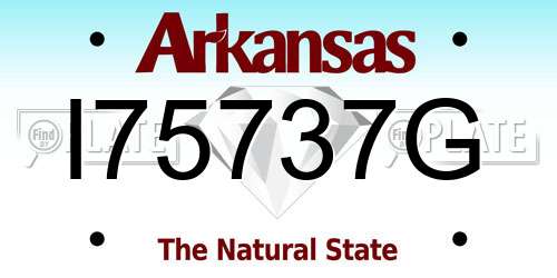 I75737G Arkansas License Plate