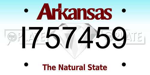 I757459 Arkansas License Plate