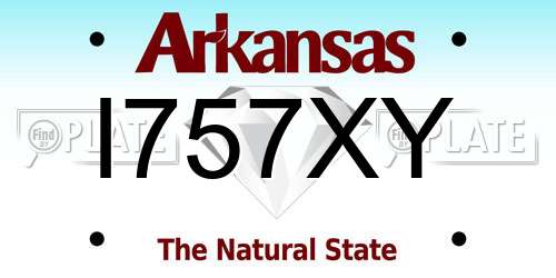 I757XY Arkansas License Plate