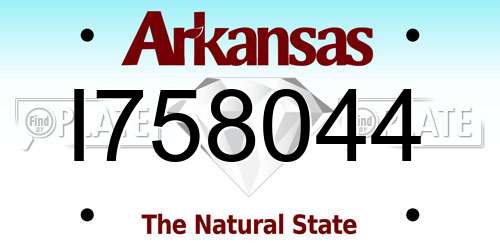 I758044 Arkansas License Plate
