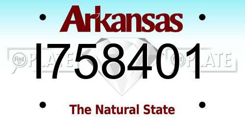 I758401 Arkansas License Plate