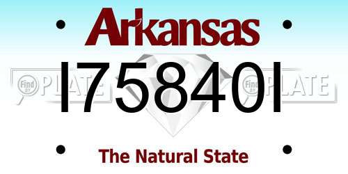 I75840I Arkansas License Plate