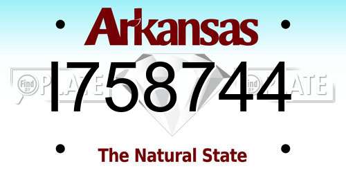 I758744 Arkansas License Plate