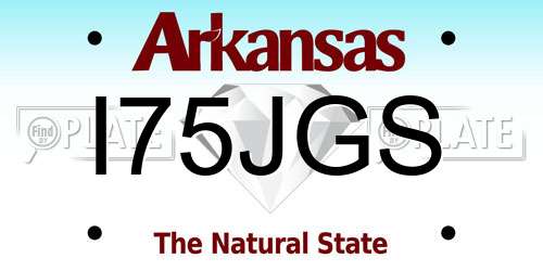 I75JGS Arkansas License Plate