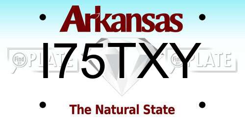 I75TXY Arkansas License Plate