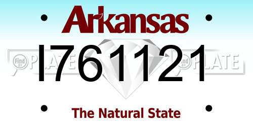 I761121 Arkansas License Plate