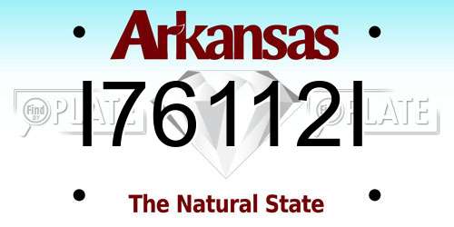 I76112I Arkansas License Plate