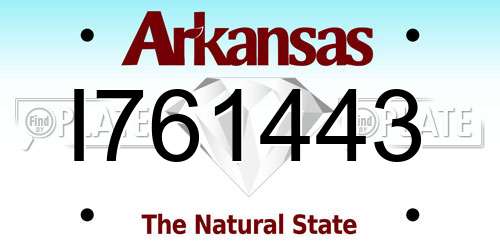 I761443 Arkansas License Plate