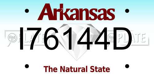 I76144D Arkansas License Plate