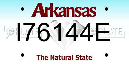 I76144E Arkansas License Plate