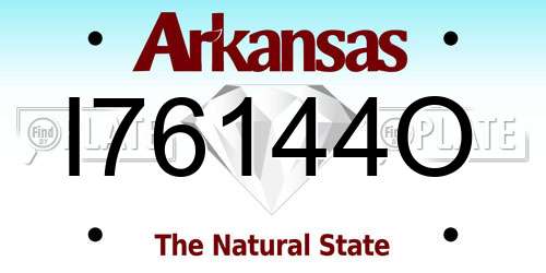 I76144O Arkansas License Plate