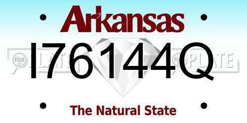 I76144Q Arkansas License Plate