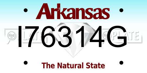 I76314G Arkansas License Plate