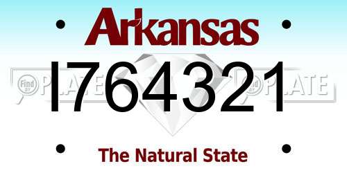 I764321 Arkansas License Plate