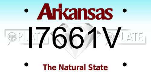 I7661V Arkansas License Plate