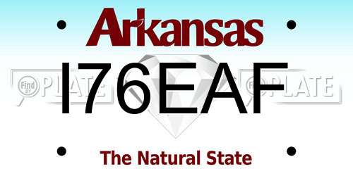 I76EAF Arkansas License Plate