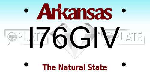 I76GIV Arkansas License Plate