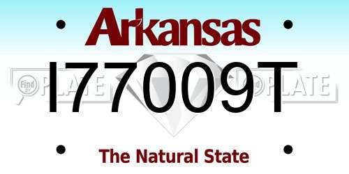 I77009T Arkansas License Plate