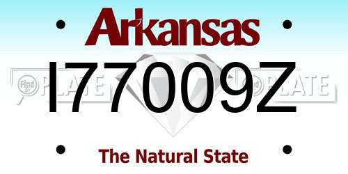 I77009Z Arkansas License Plate