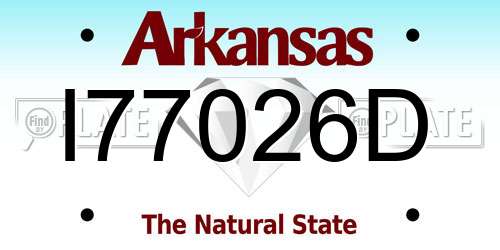 I77026D Arkansas License Plate