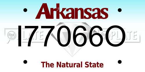 I77066O Arkansas License Plate