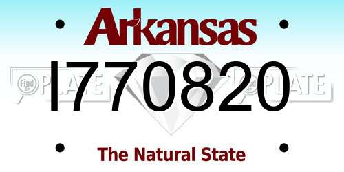 I770820 Arkansas License Plate