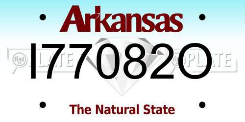 I77082O Arkansas License Plate