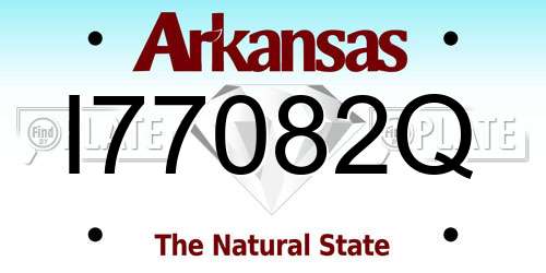 I77082Q Arkansas License Plate
