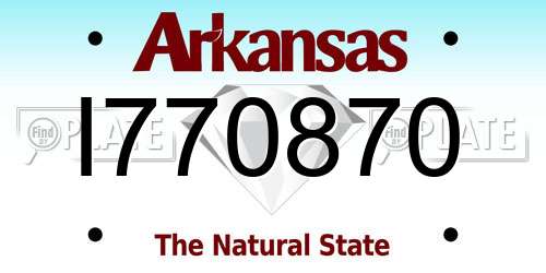 I770870 Arkansas License Plate