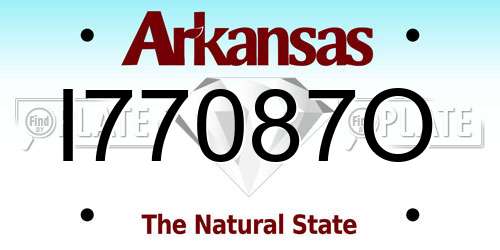 I77087O Arkansas License Plate