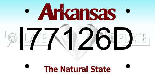 I77126D Arkansas License Plate