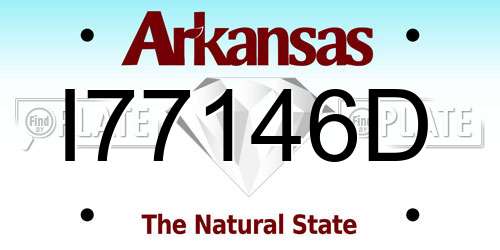 I77146D Arkansas License Plate