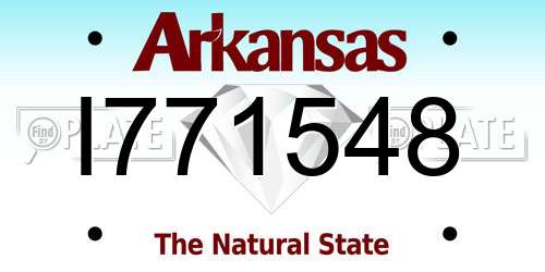 I771548 Arkansas License Plate