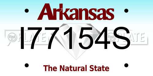 I77154S Arkansas License Plate