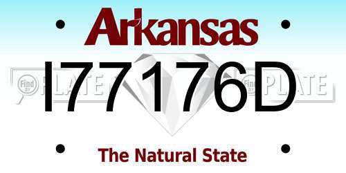 I77176D Arkansas License Plate