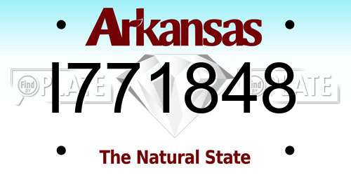 I771848 Arkansas License Plate