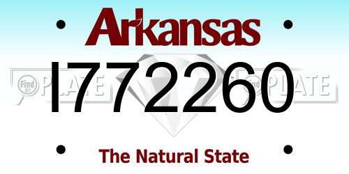 I772260 Arkansas License Plate