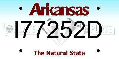 I77252D Arkansas License Plate