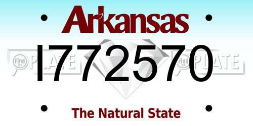 I772570 Arkansas License Plate