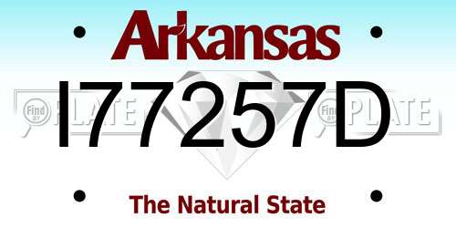 I77257D Arkansas License Plate