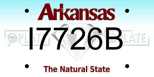 I7726B Arkansas License Plate