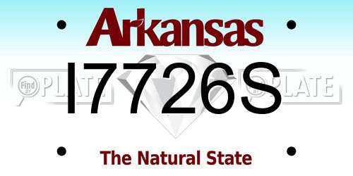I7726S Arkansas License Plate