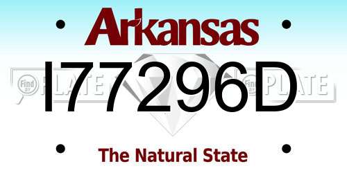 I77296D Arkansas License Plate
