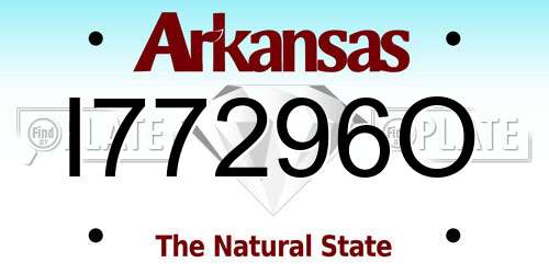 I77296O Arkansas License Plate