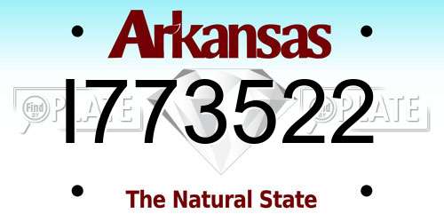 I773522 Arkansas License Plate