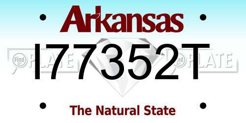 I77352T Arkansas License Plate