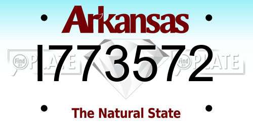 I773572 Arkansas License Plate