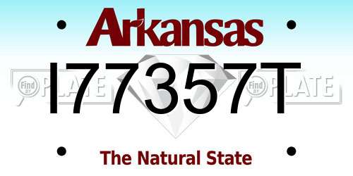 I77357T Arkansas License Plate