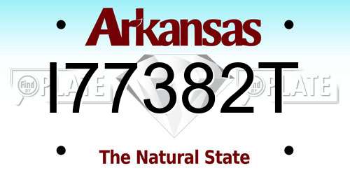 I77382T Arkansas License Plate