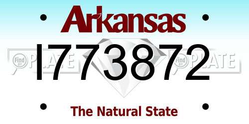 I773872 Arkansas License Plate